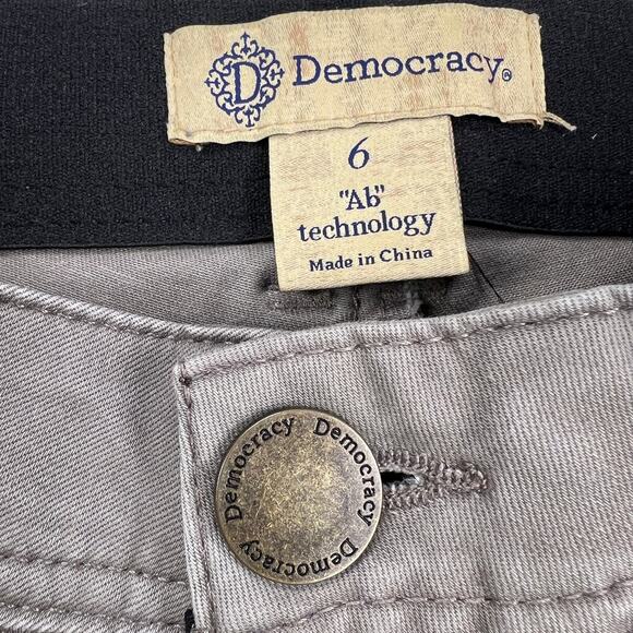 Democracy "Ab"solution Tummy Control Khaki Tan Mid Rise Skinny Jeans Size 6 - Picture 4 of 12